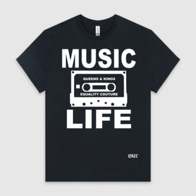 QKEC - Music Life Tee (White on Black & Colours) Thumbnail