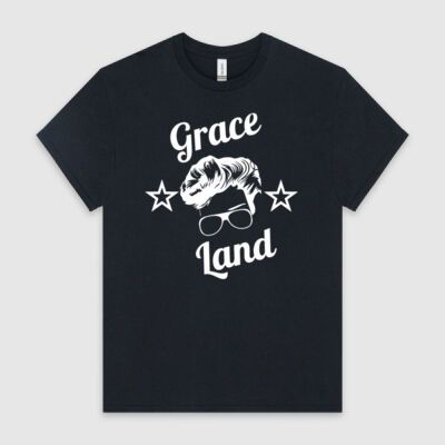 Grace Land Band Simple Logo Tee (Unisex White on Darks) Thumbnail
